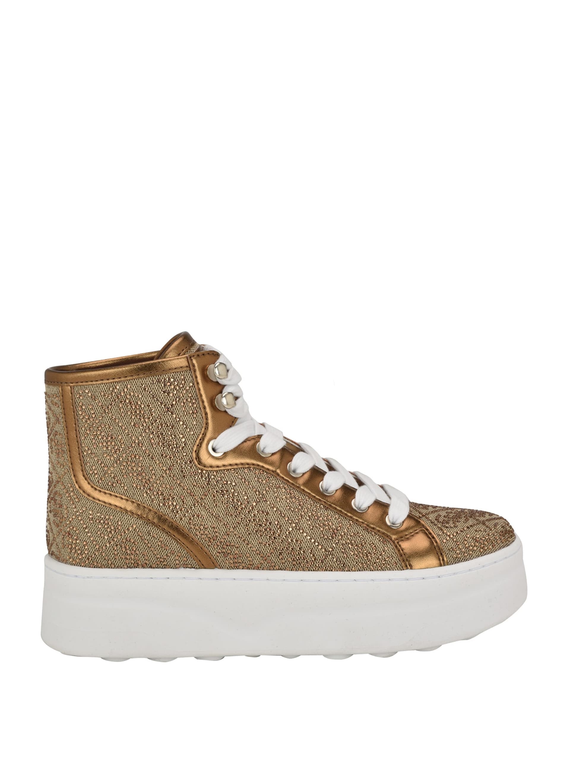 Tênis de cano alto Quattro G com strass
