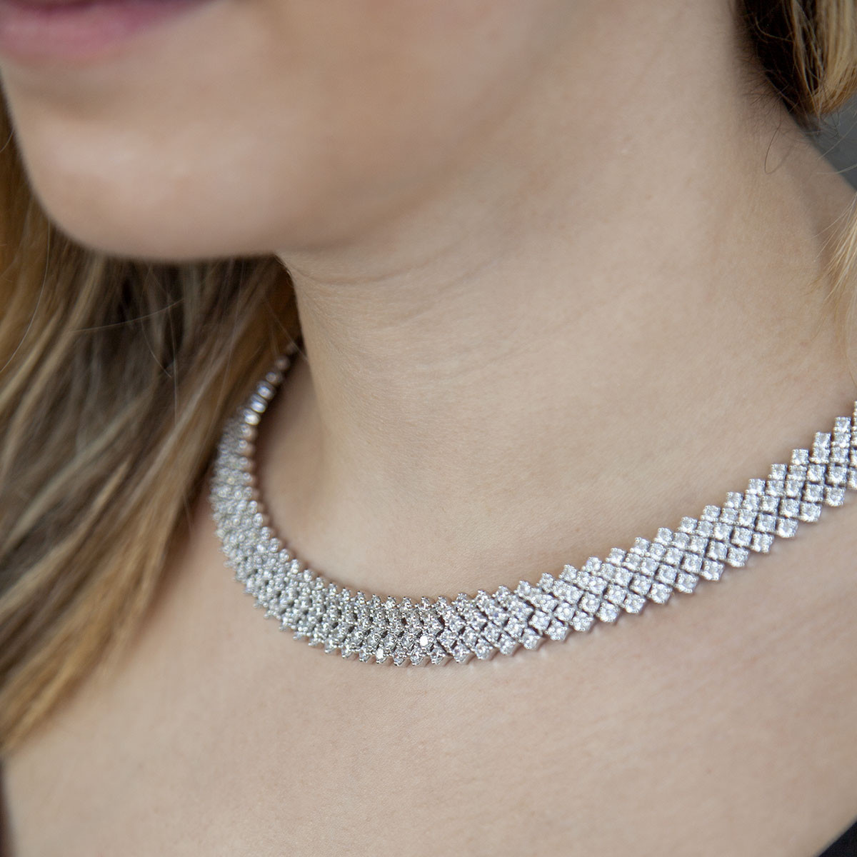 Collier argent 925 zirconias 43 cm