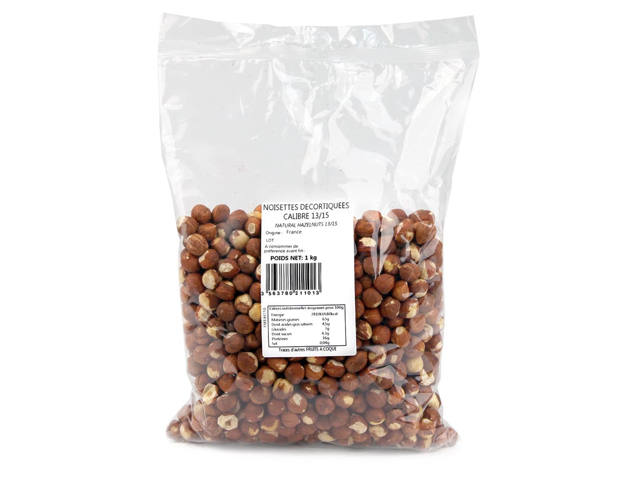 Noisette entière décortiquée - 1 kg