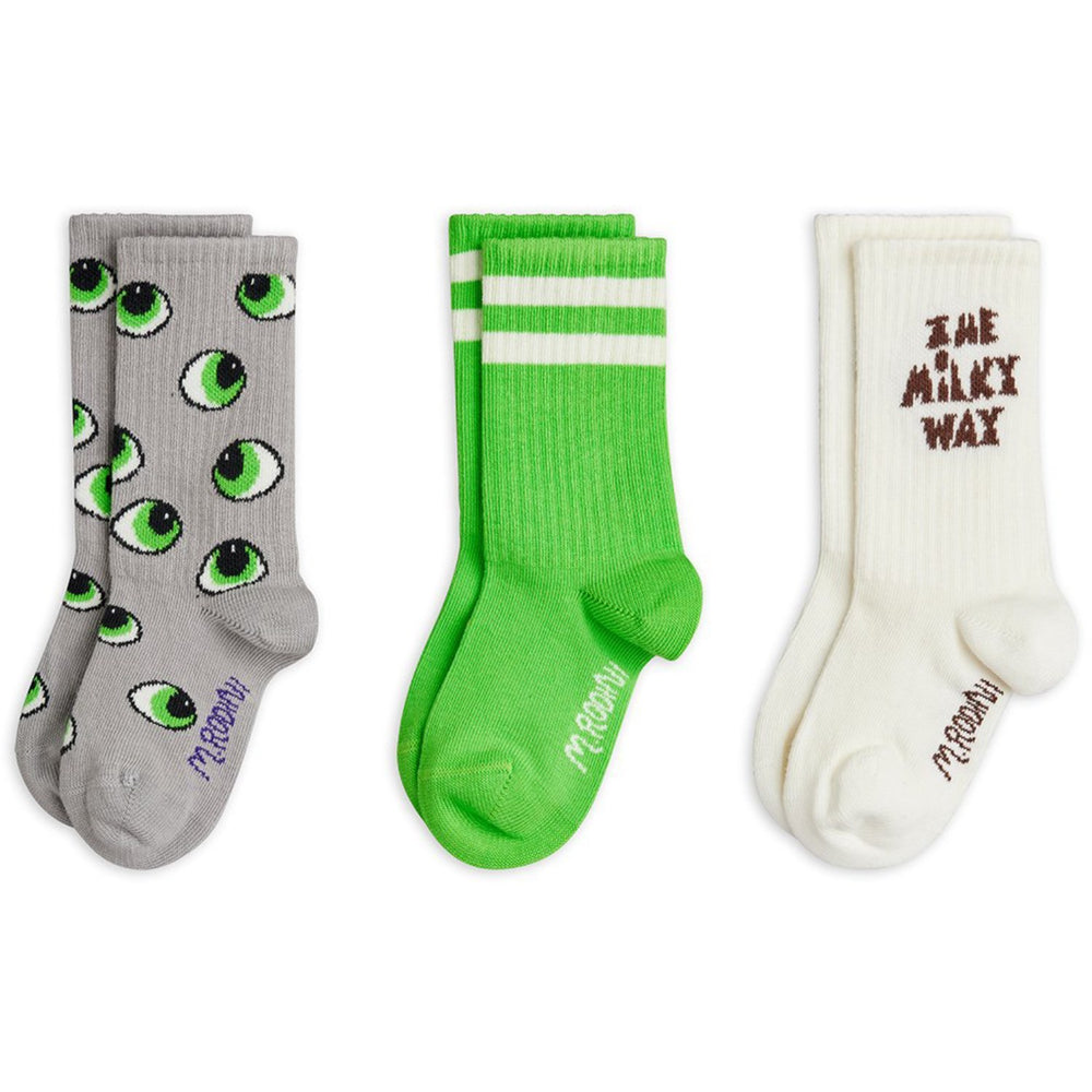 Køb Mini Rodini Multi Eyes 3-Pak Strømper