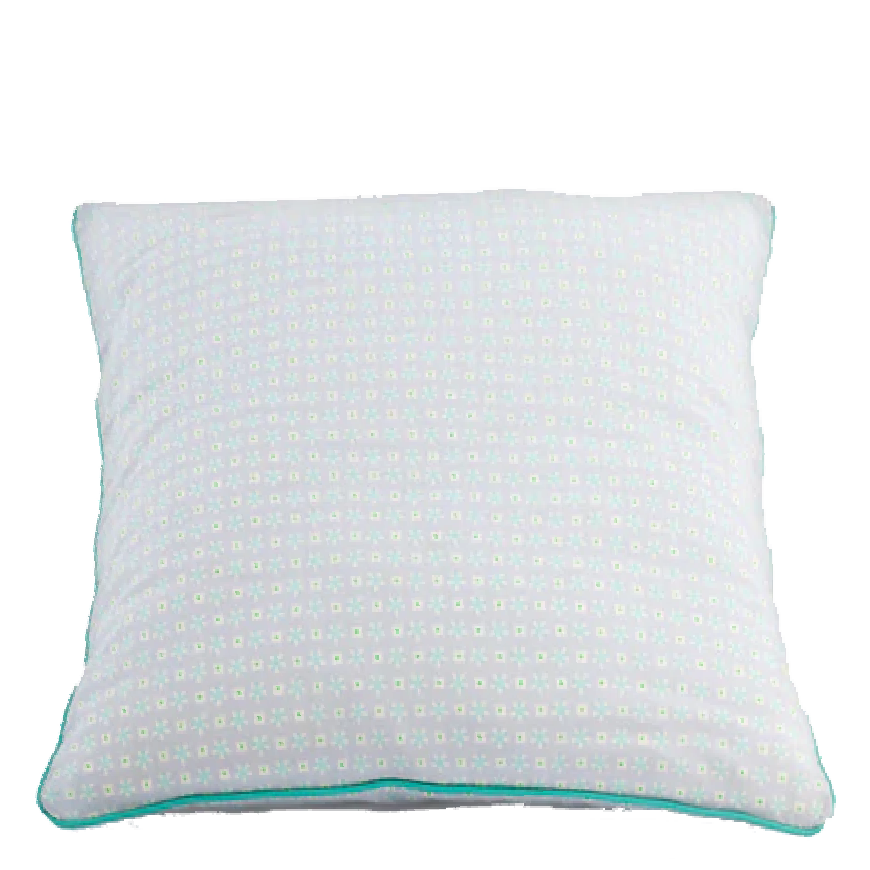 Coussin imprimé fleuri en coton| Bleu
