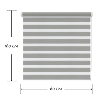KARWEI duo rolgordijn lichtdoorlatend grijs (kleurnr. 4501) 60x160 cm (bxh)