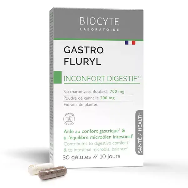 Biocyte Gastrofluryl Probióticos para Conforto Digestivo 30 Cápsulas - Suprimento para 10 dias