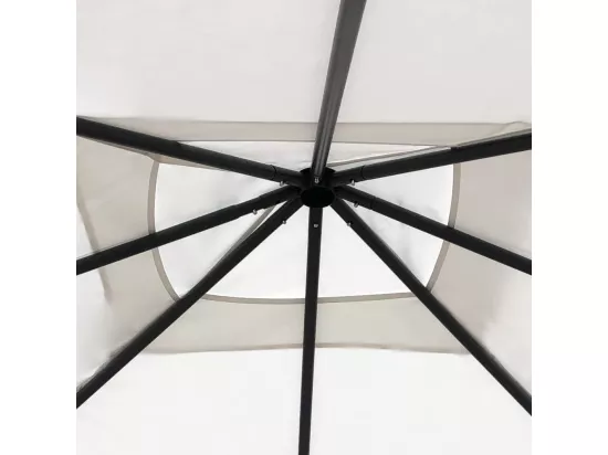 Belvédère avec revêtement de poteaux 3x3x2,6 m Crème 160 g/m²