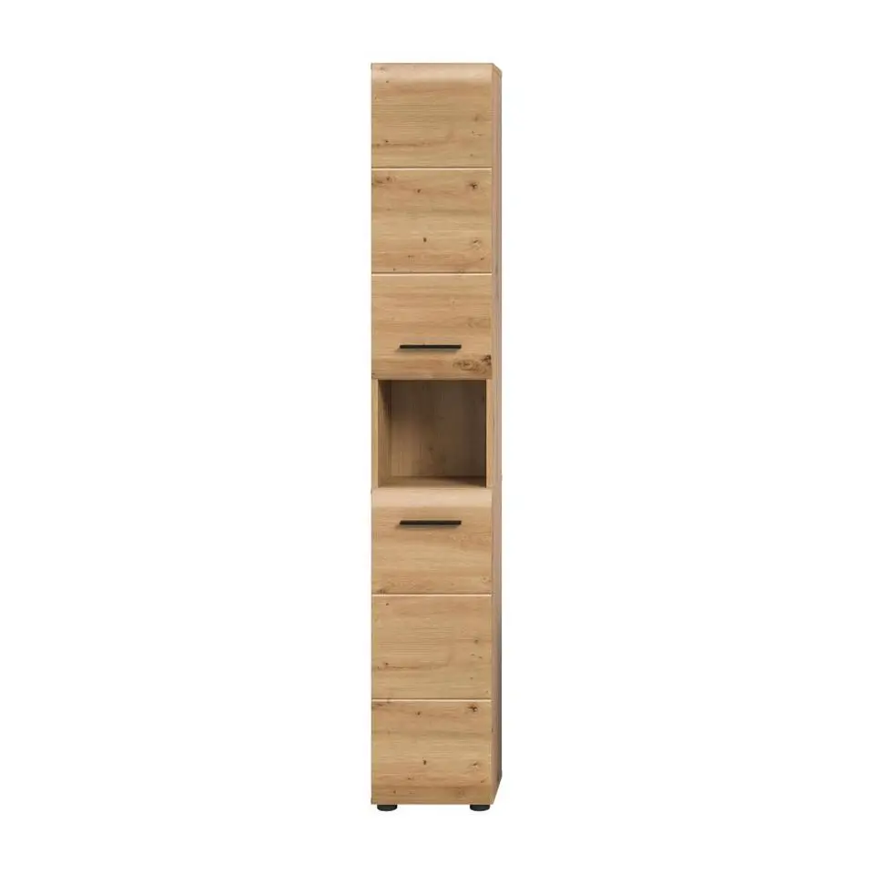 Hioshop Ice kolomkast 2 deuren- 1 plank eiken decor