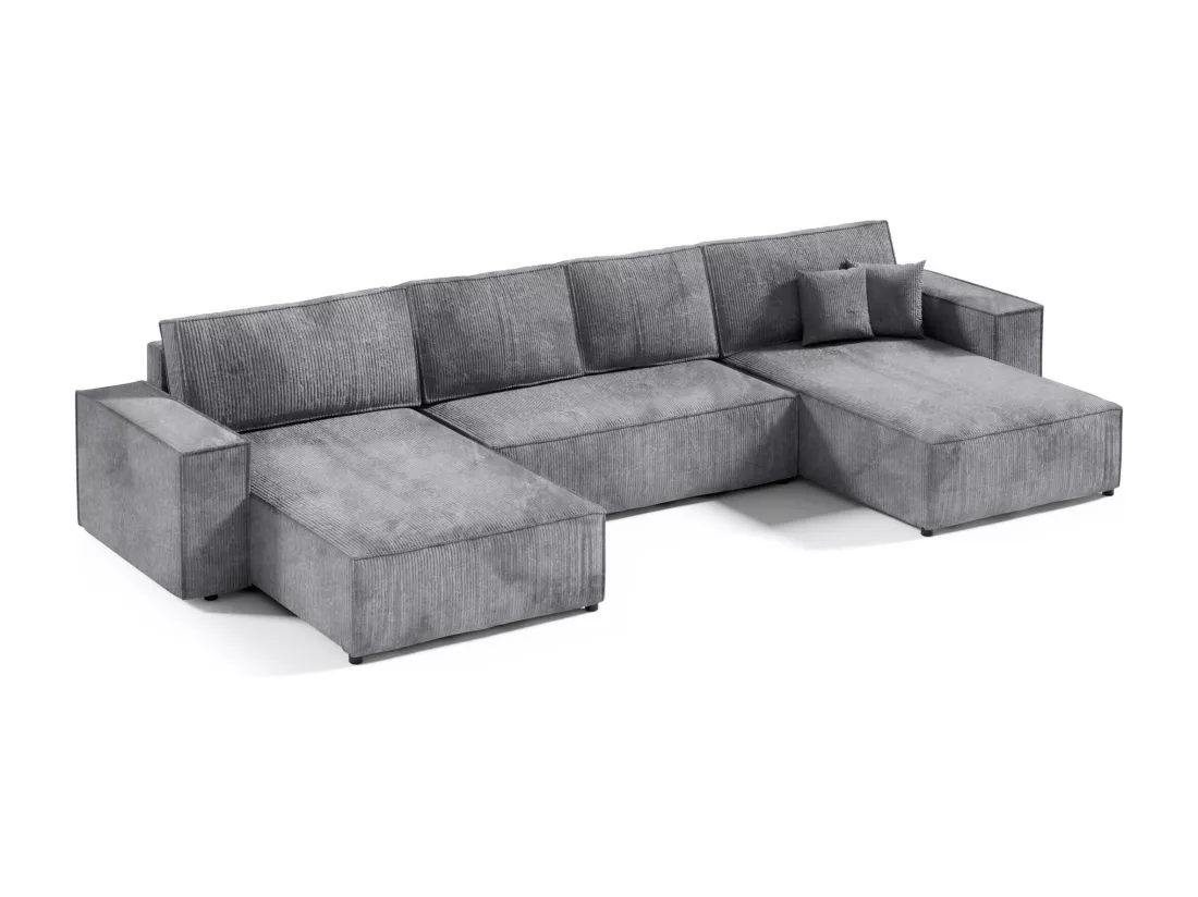 Canapé d'angle convertible MILLE U Gris Anthracite