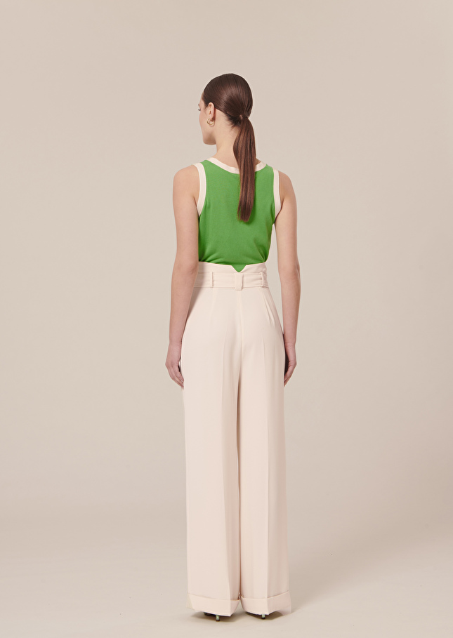 Pantalon Pylaécru en crêpe