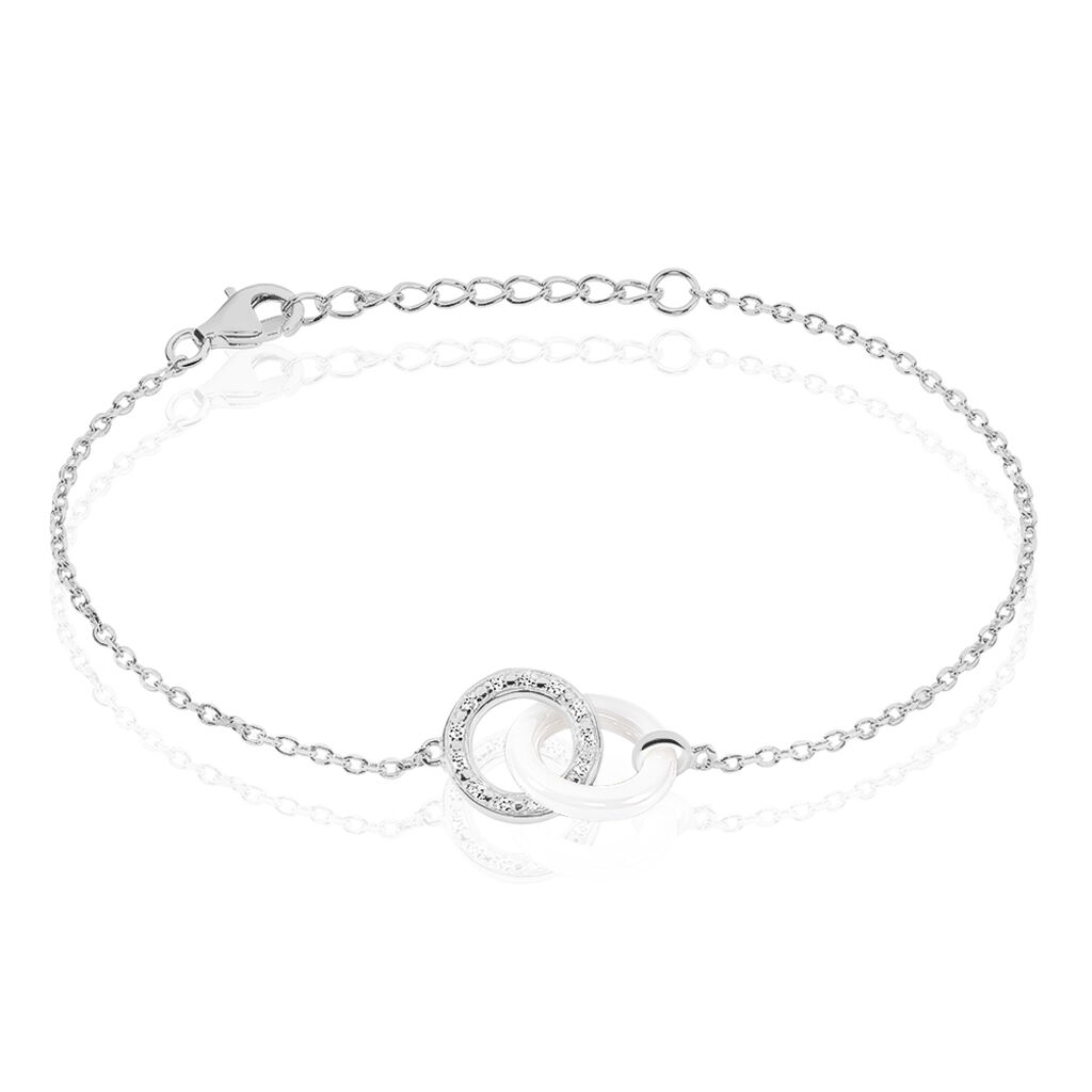 Bracelet Dina Argent Blanc Céramique Et Oxyde De Zirconium