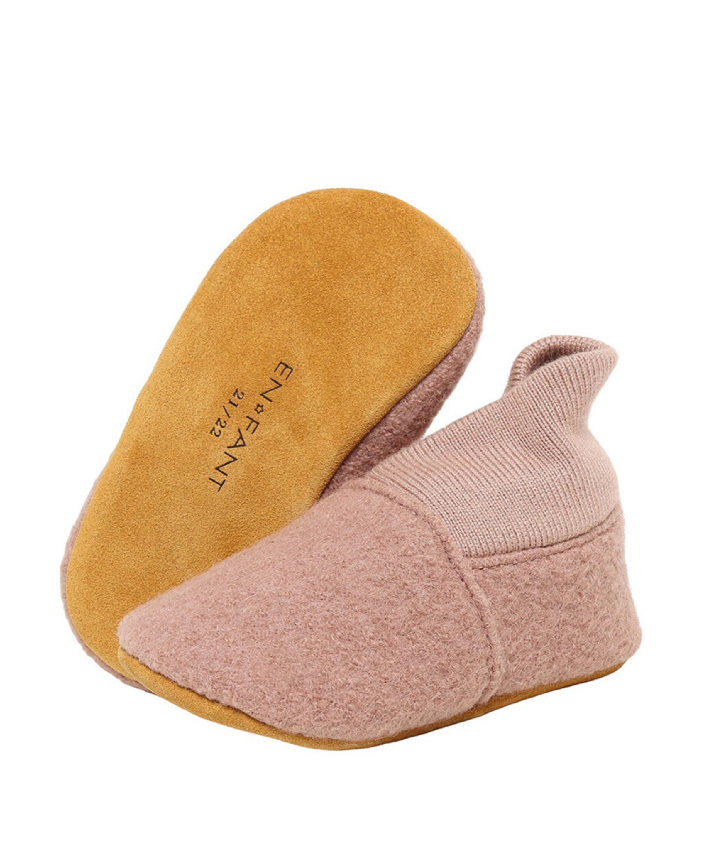 EN FANT Wool Rib uniseks pantoffels  roze