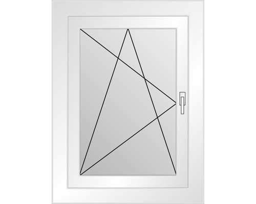 ARON Basic enkel glas kunststof raam, wit, 550x650 mm, DIN links