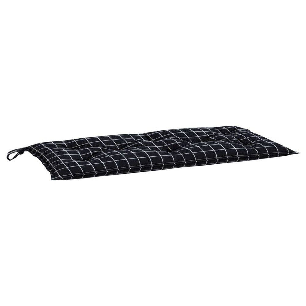 Coussin de banc de jardin carreaux noir 100x50x7cm tissu oxford