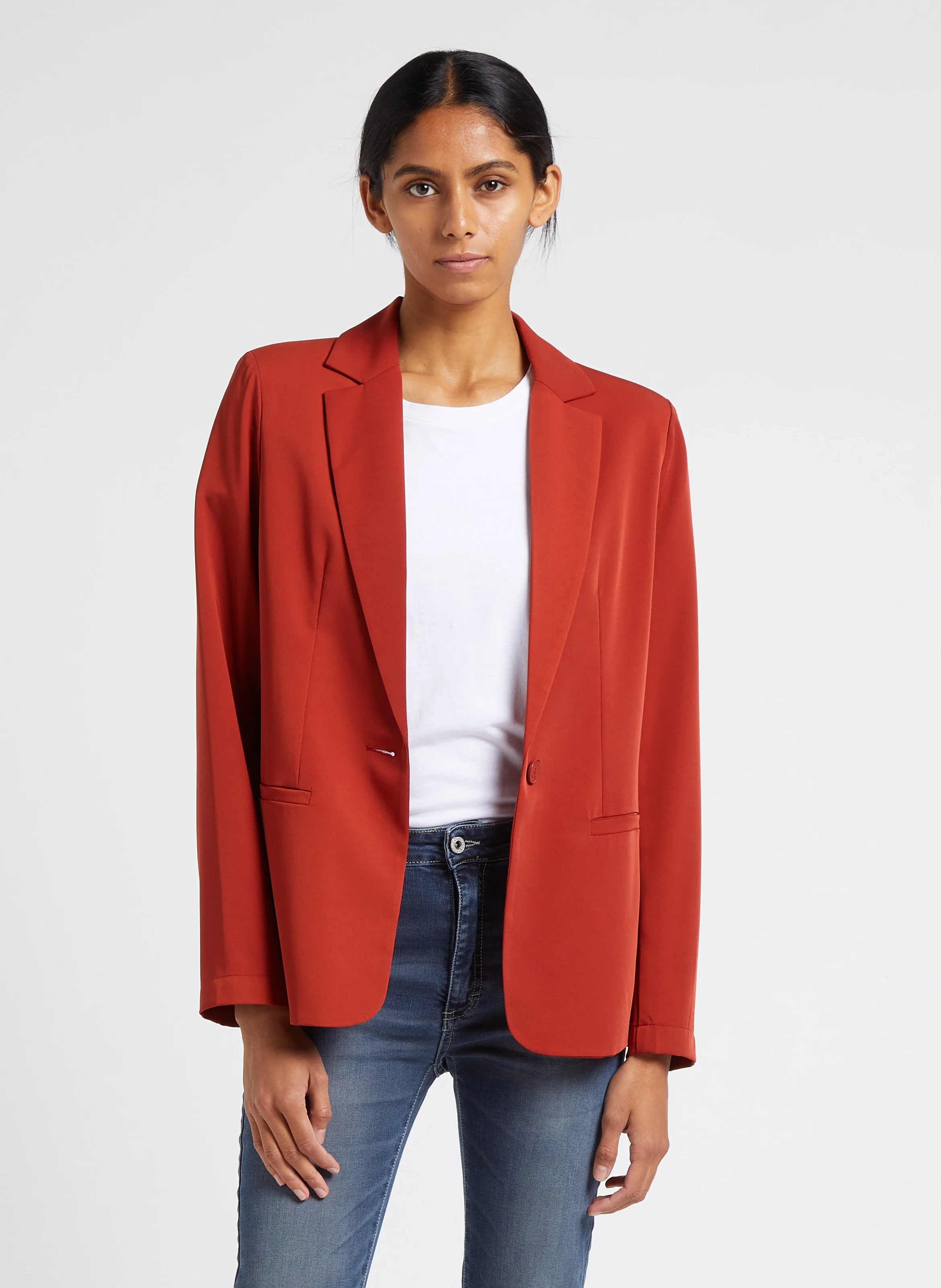 Veste blazer col tailleur | Rouge