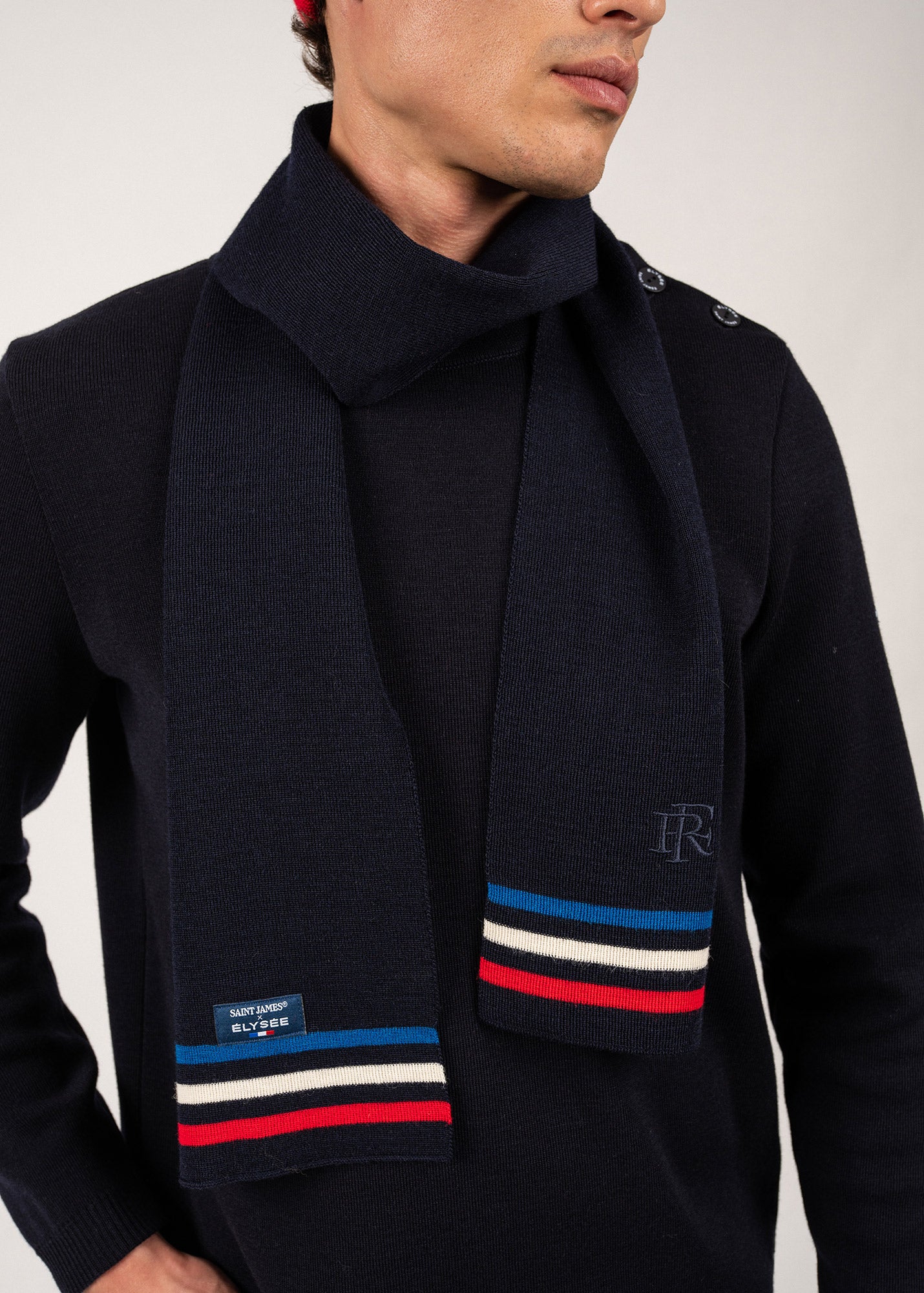 Echarpe tricolore en laine