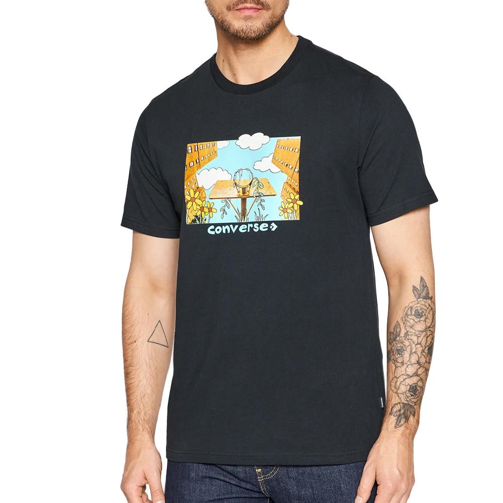 Converse T-shirt Noir Homme Converse Overgrown