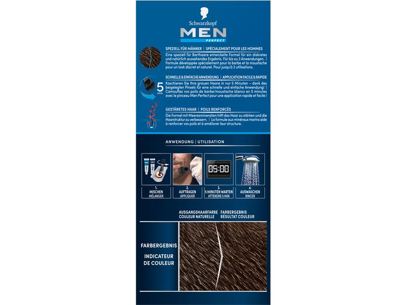 Schwarzkopf Men Perfect Barttönung Perfect Bart 60 Braun Bart-Coloration sorgt für ein diskretes und natürlich aussehendes Ergebnis