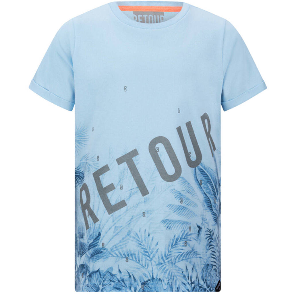 Retour Jeans T-shirt Joah met printopdruk lichtblauw