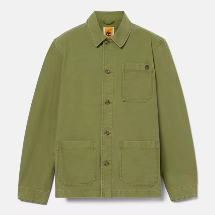 Veste en toile délavée Chore pour homme en vert