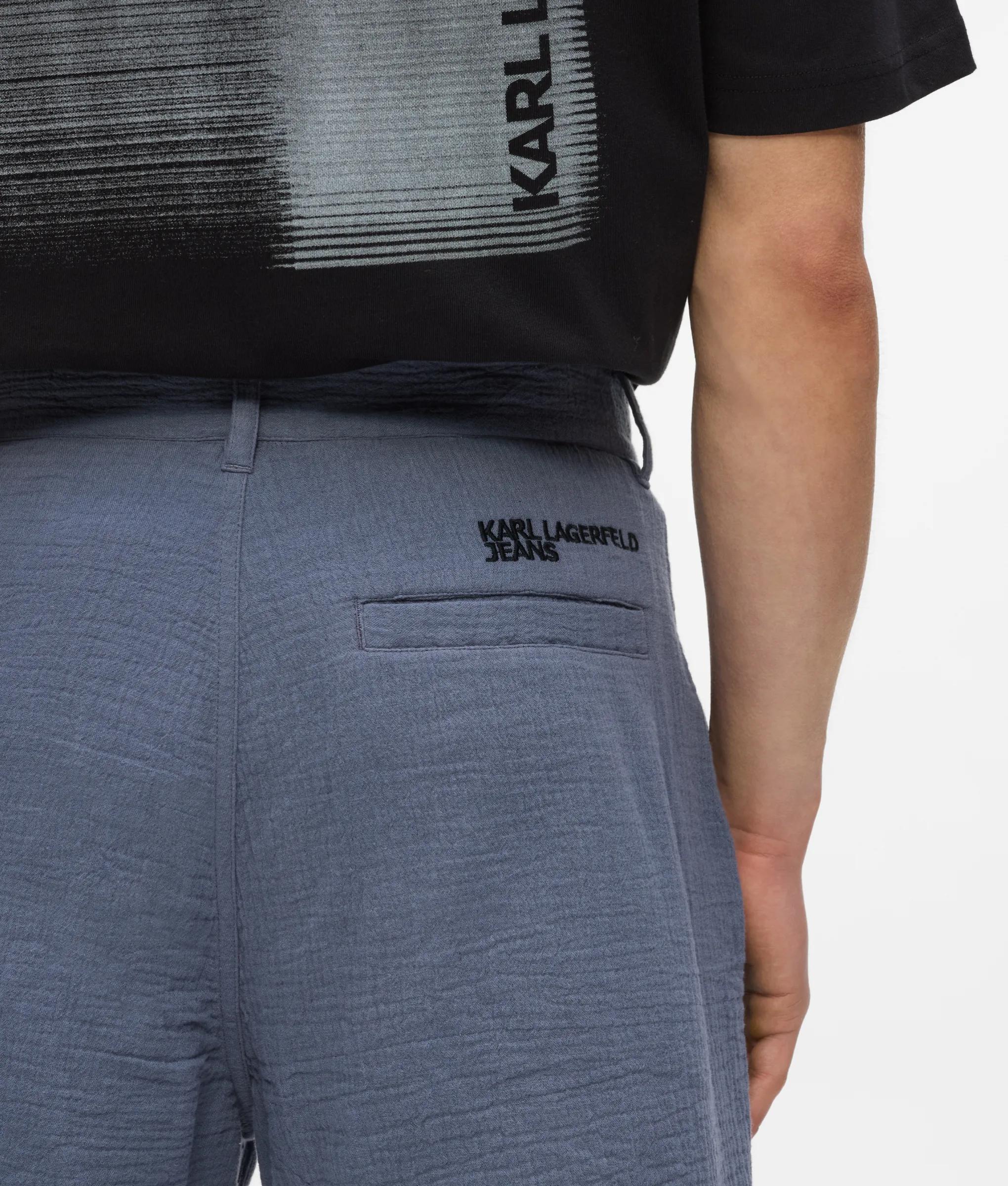 Korte broek van gekreukeld katoen