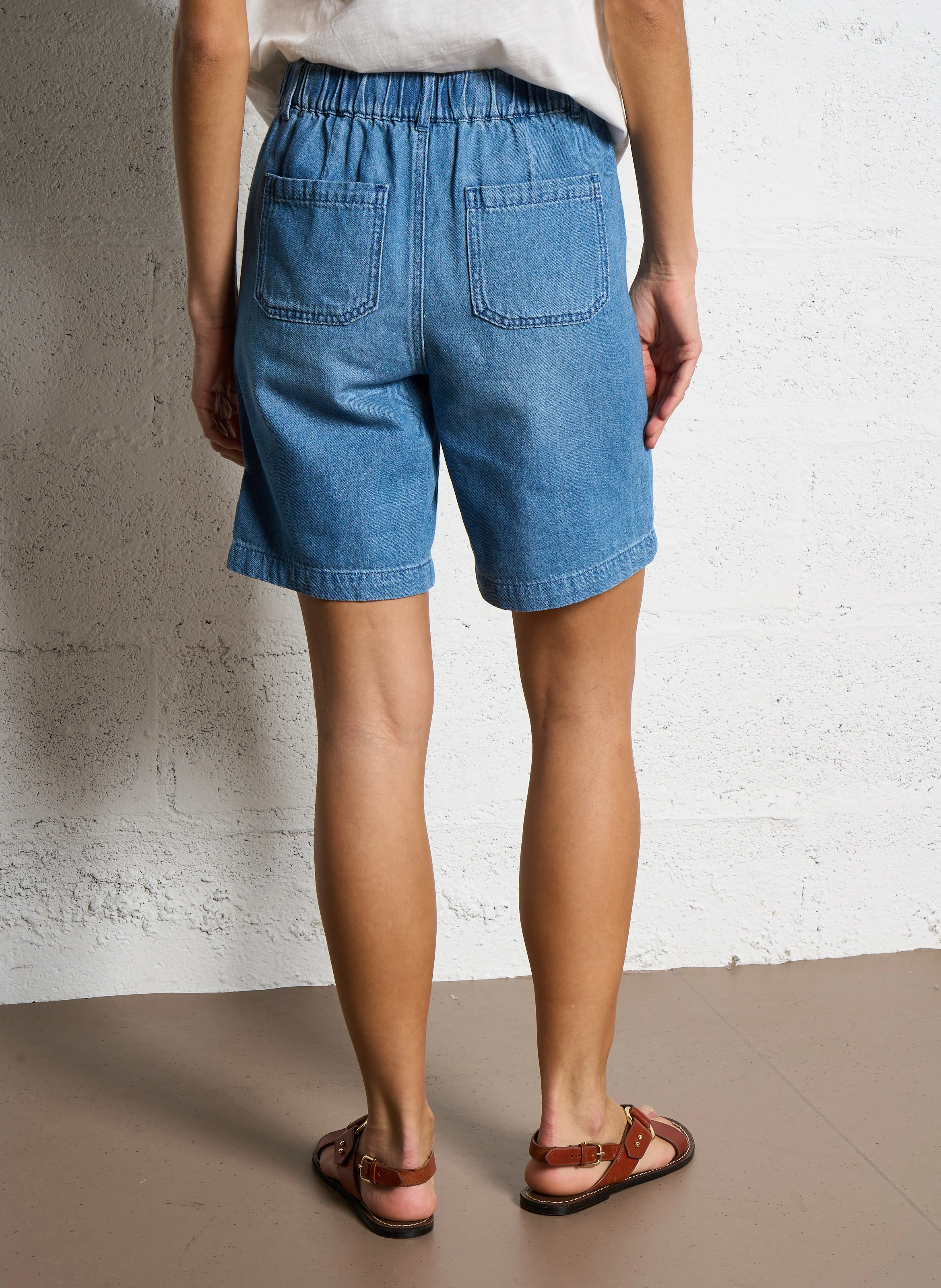 SANAE - Short jean en coton | Bleu
