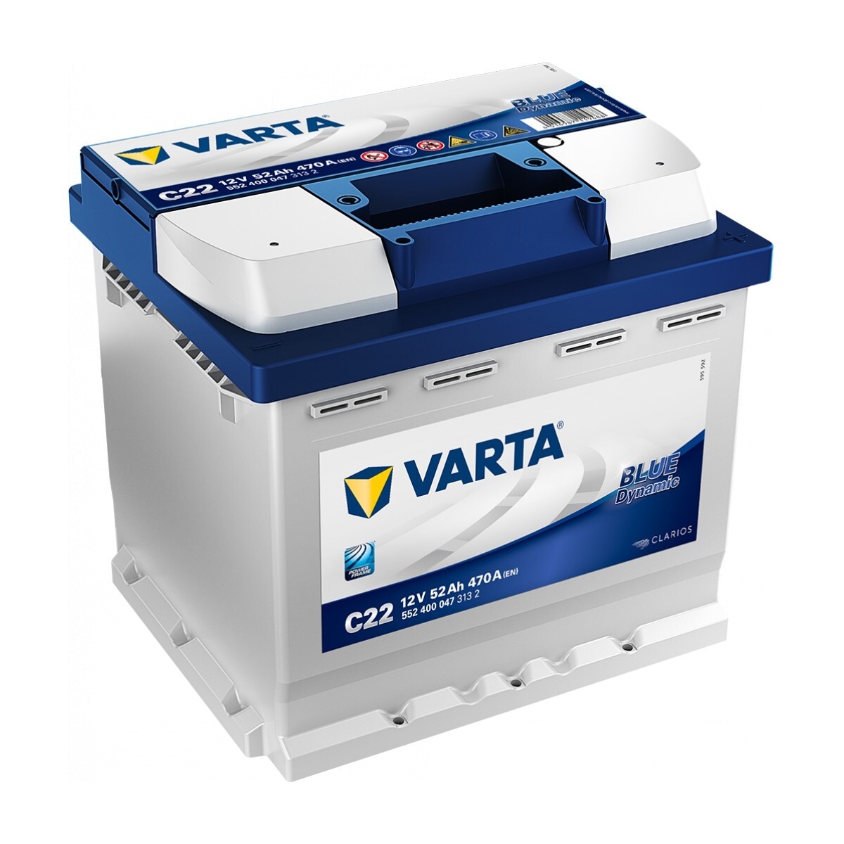 VARTA Blue Dynamic Batteri 12V 52AH 470CCA (207x175x190/190mm) +høyre C22