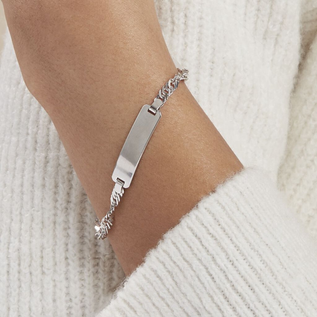 Bracelet Identité Argent Blanc Arvo