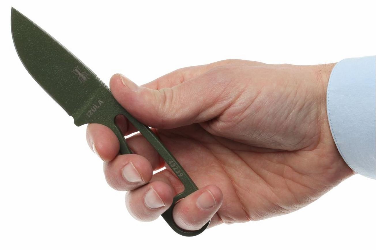 ESEE Izula OD Green IZULA-OD nekmes met zwarte schede   riemclip