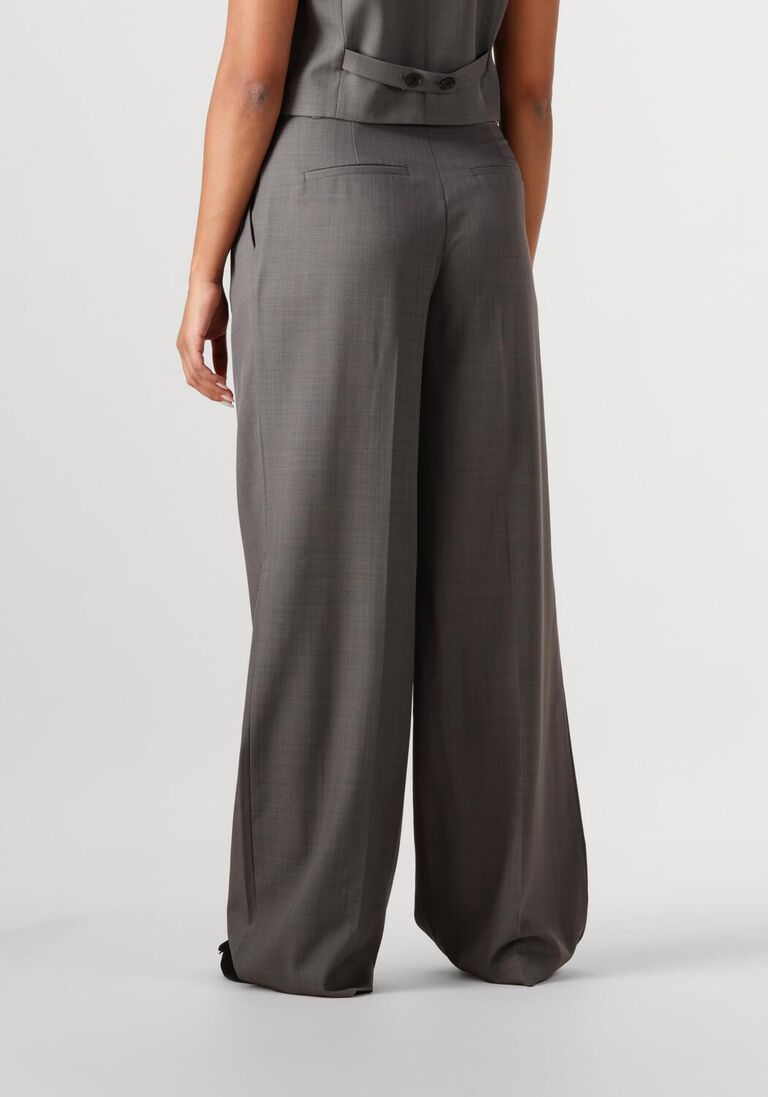 donkergrijze co'couture pantalon liane pleat pant