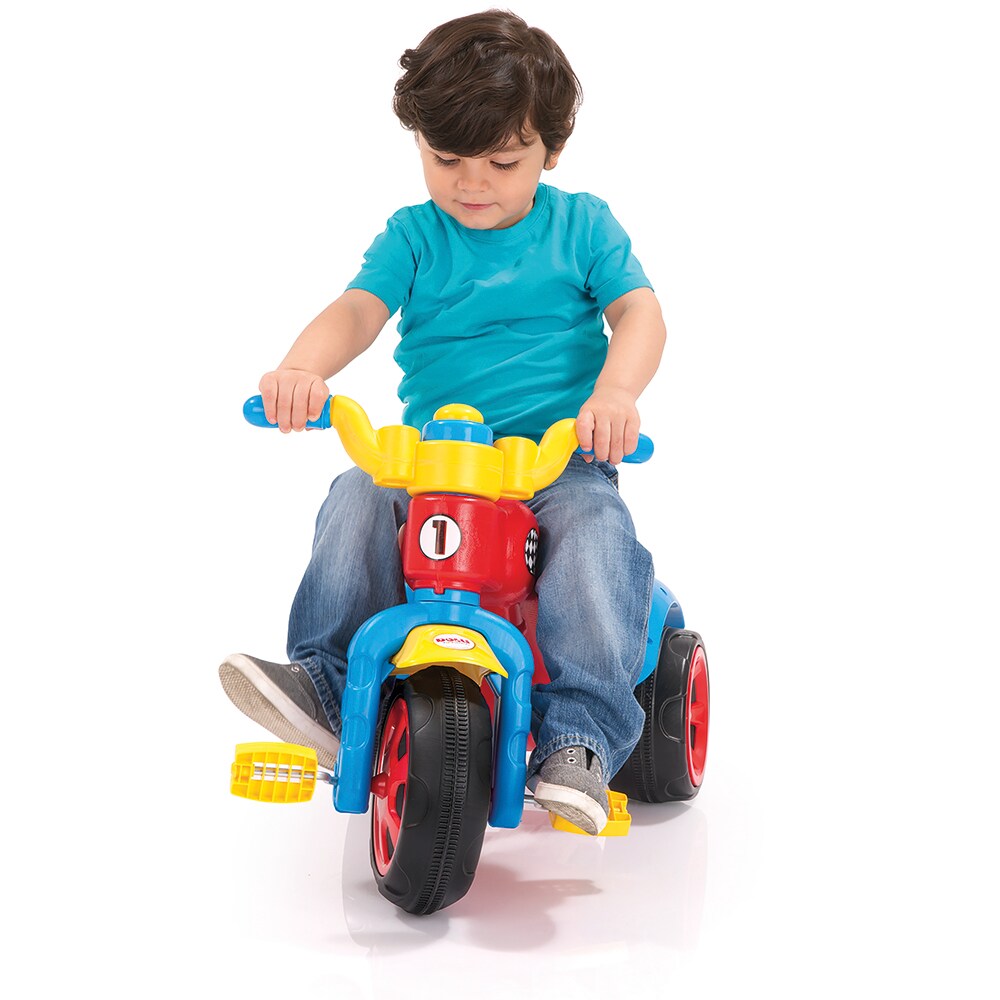 Premium Kinder Dreirad mit Hupe Racer Trike Kunststoff Rot Blau Gelb ab 3 Jahre