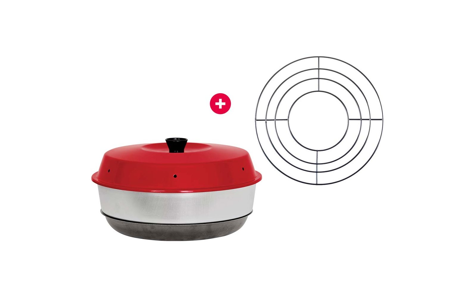Omnia Campingbackofen Set 2-teilig mit Aufbackgitter