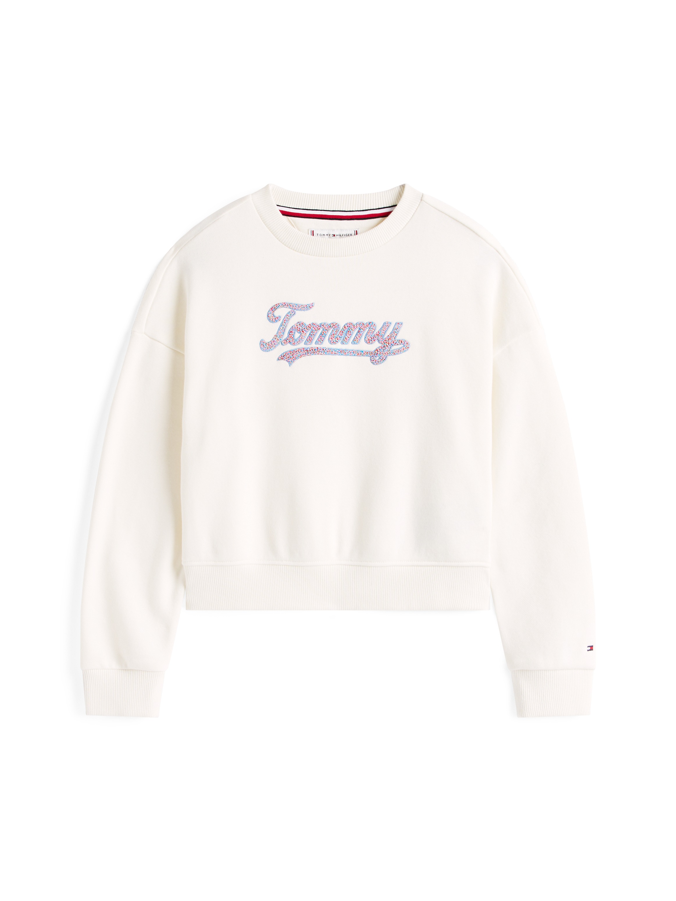 Tommy Hilfiger Sweatshirt »TOMMY SCRIPT SEQUIN SWEATSHIRT«, für Kinder bis 16 Jahre, Logo-Schriftzug mit bunten Pailletten