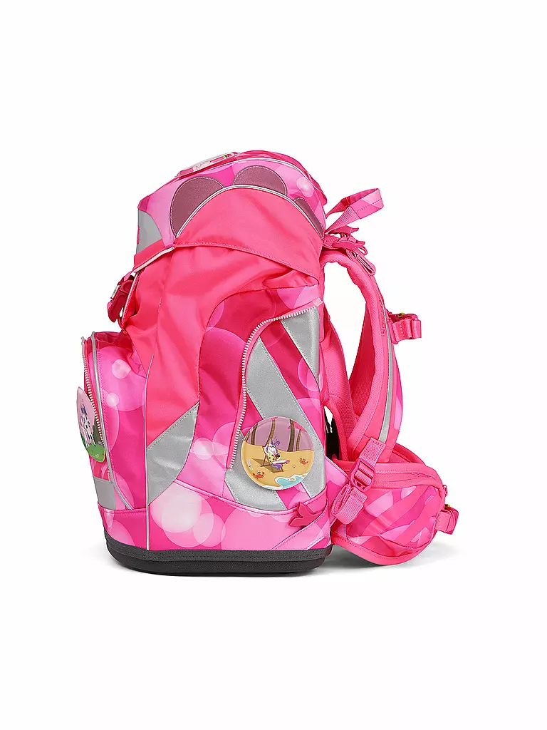 ERGOBAG Schulrucksack Set 6tlg Pack - KuntBärbuntes Einhorn Neo Edition pink
