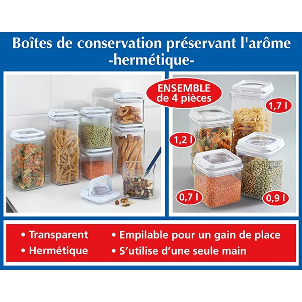 Set de 4 boîtes de conservation Wenko by Maximex