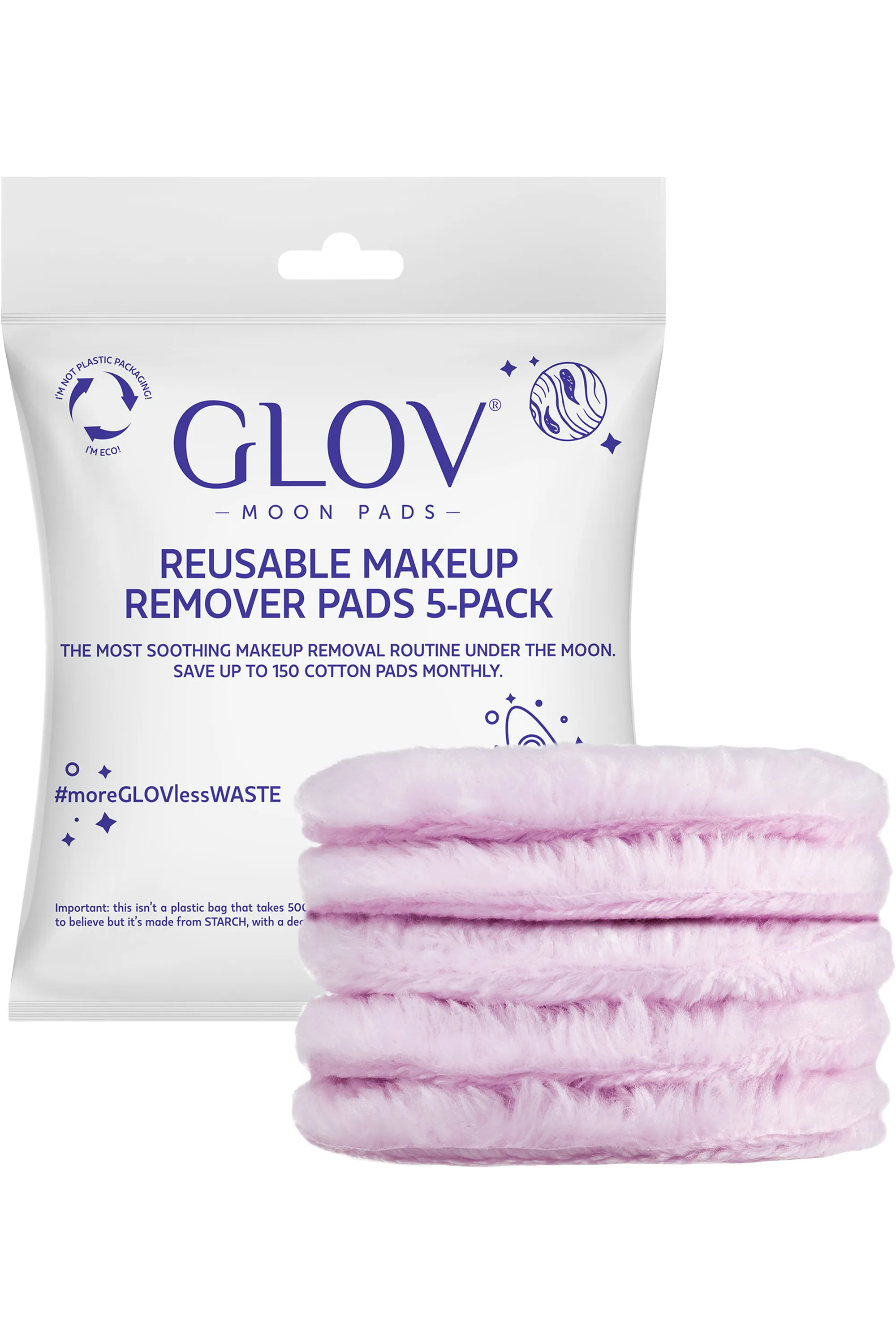 GLOV Lot de 5 disques démaquillants éco-réutilisables