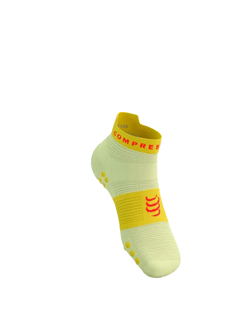Compressport Pro Racing v4.0 Run Low Compressiesokken Geel/Fluo Rood