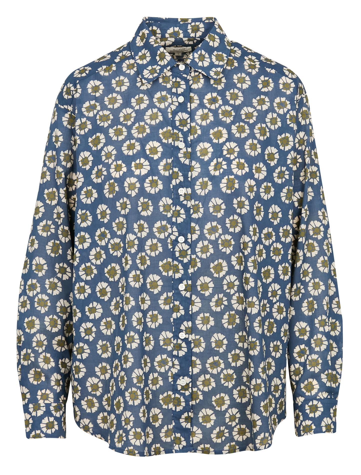 CINEMA - Chemise droite imprimée en coton | Bleu