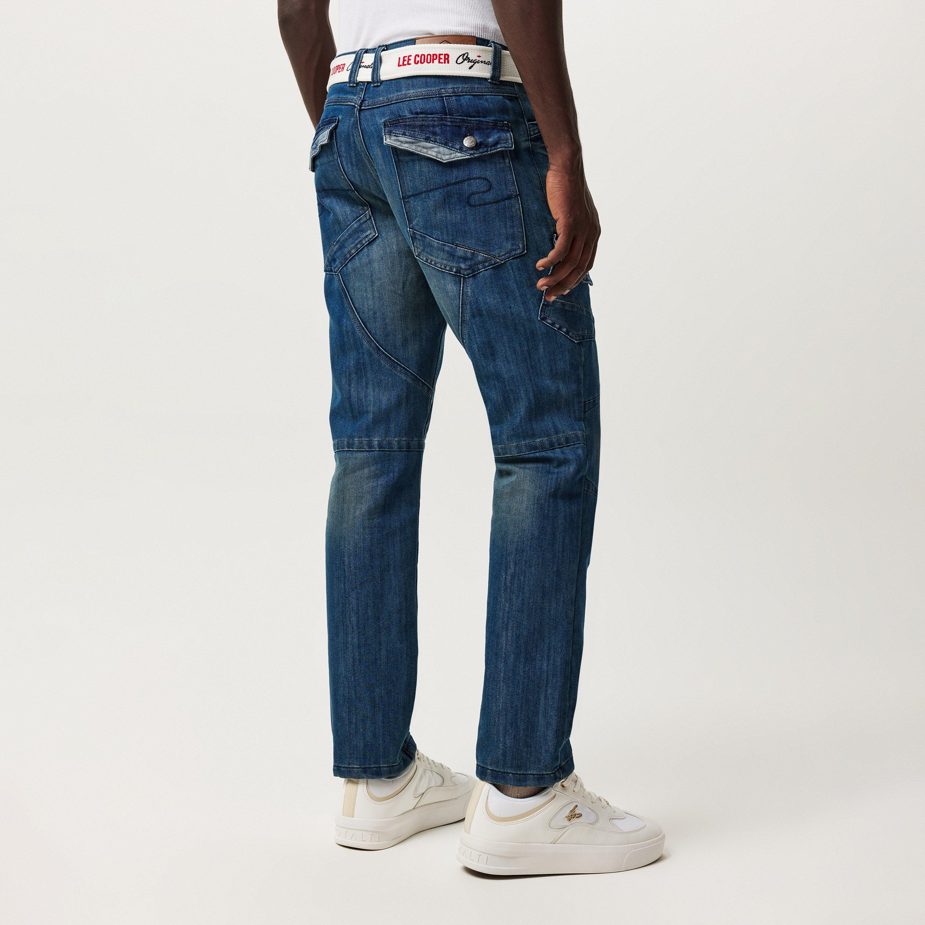 Lee Cooper LC Belted Cargo Jeans Mens