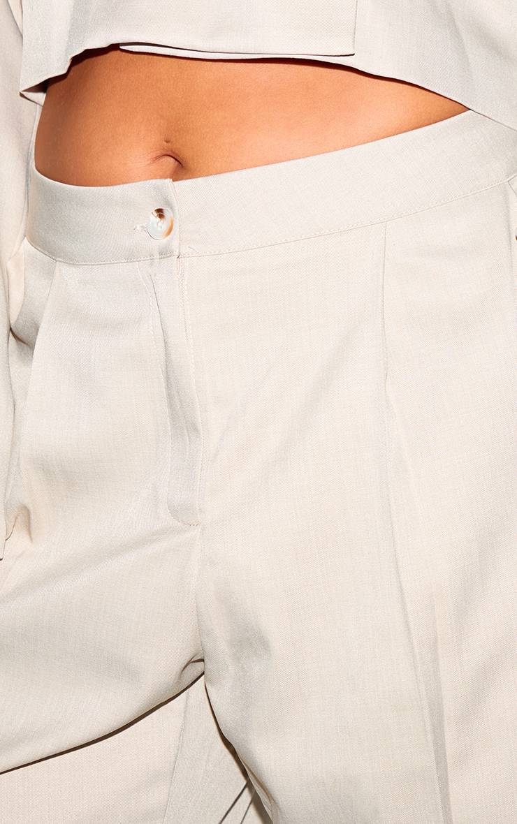 Gris Clair Pantalon Large Tailleur Tissé Grande Taille Coordonné