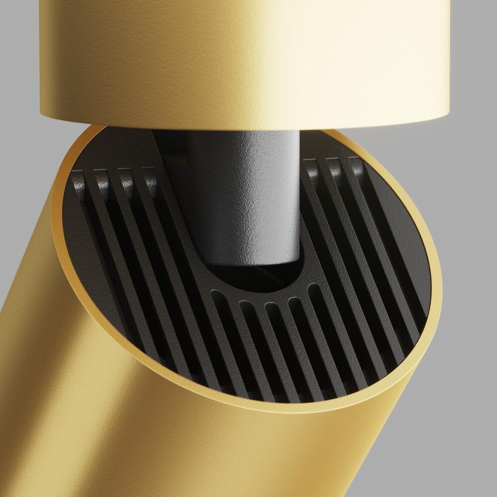 Focus opbouw plafondlamp in goud GU10 128mm