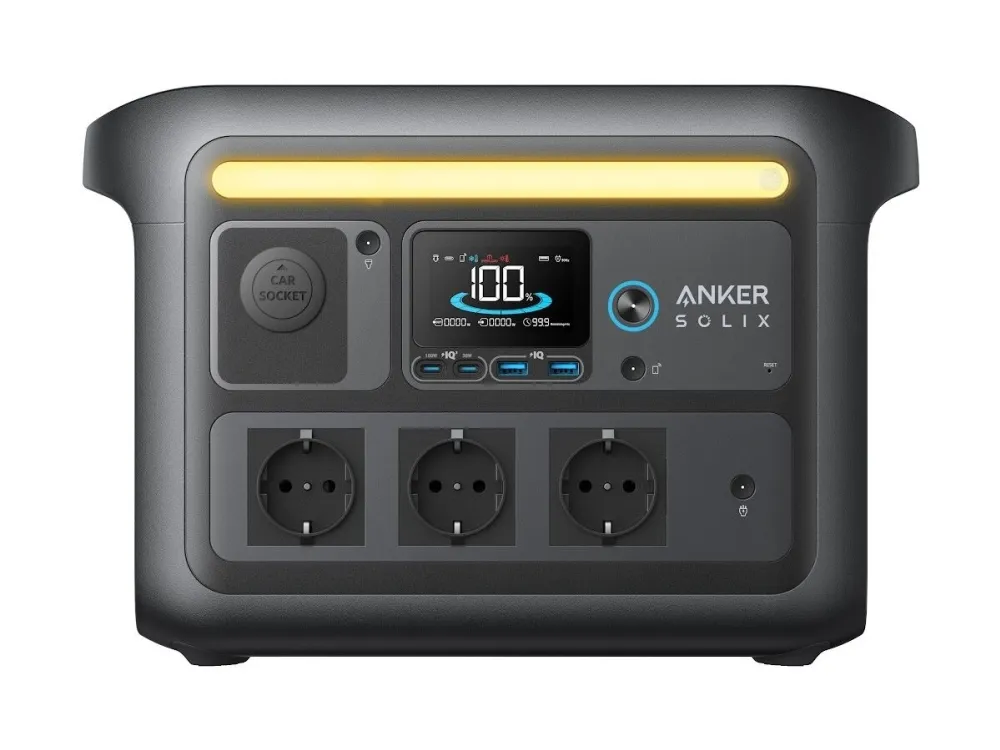 Anker SOLIX C800X - Transportabel strømstation - AC 220-240 V - 1600 Watt - 1-faset - litiumjernfosfat - 768 Wh - Wi-Fi, Bluetooth - output-stikforbindelser: 8