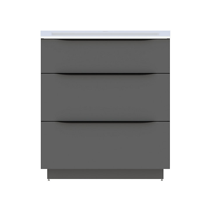 Meuble sous vasque à poser Pamili anthracite brillant 80 cm