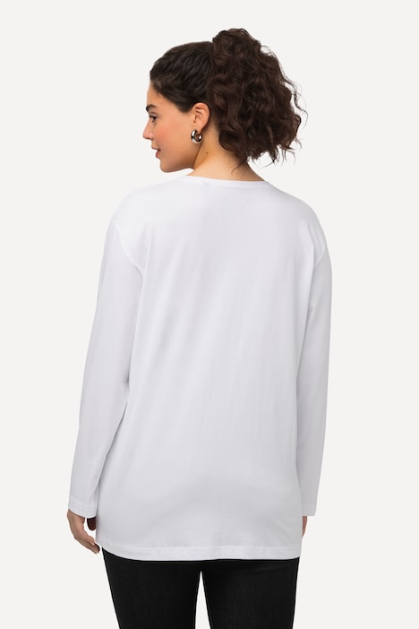 Shirt, V-Ausschnitt, Relaxed, Langarm