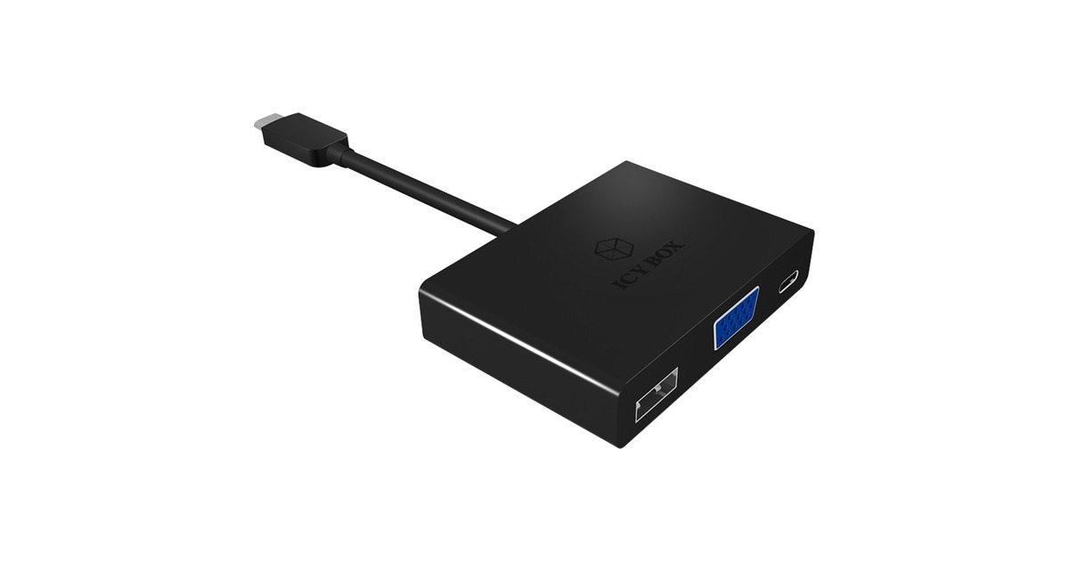 ICY BOXIB-DK4032-CPD Combo Adapter voor notebooks  (Zwart)