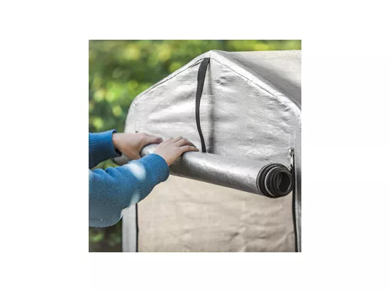 SoBuy Abri de Jardin Tente de Stockage Multifonctionnel Abri de Vélo Garage pour Extérieur en Couleur d’Argent, 120x176x163 cm, KLS11