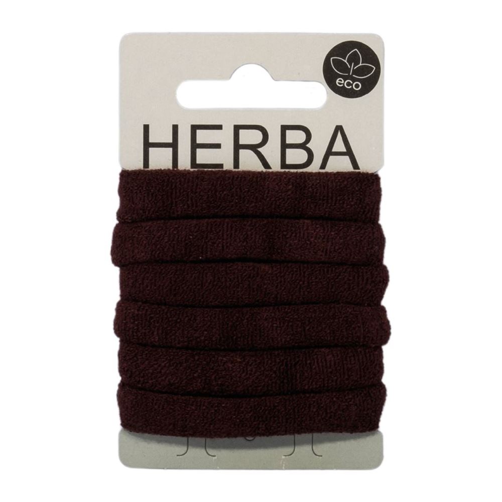 HERBA Ecofriendly Haarbinder<br>6 Stück, Ø5cm, braun