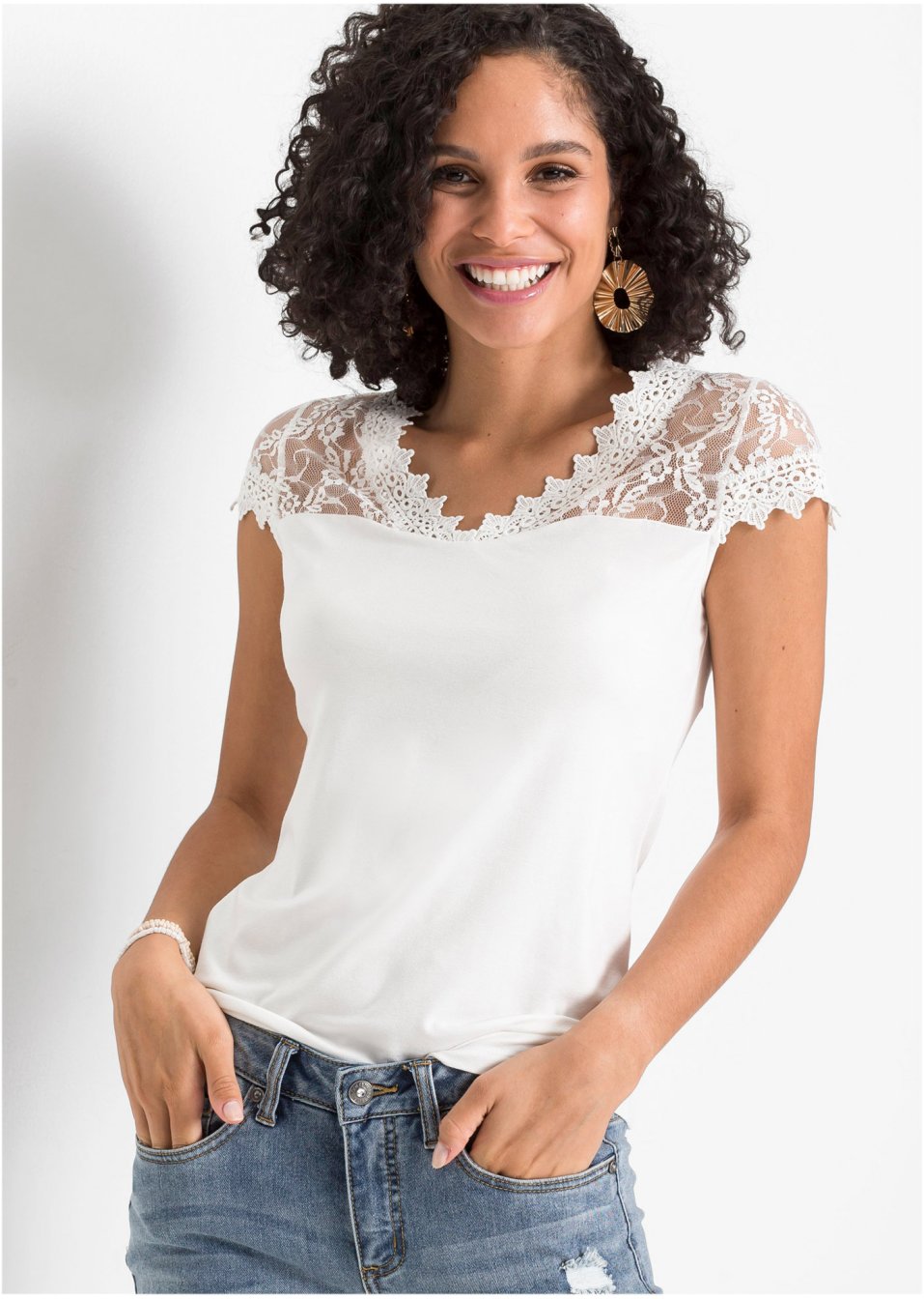 T-shirt à dentelle
