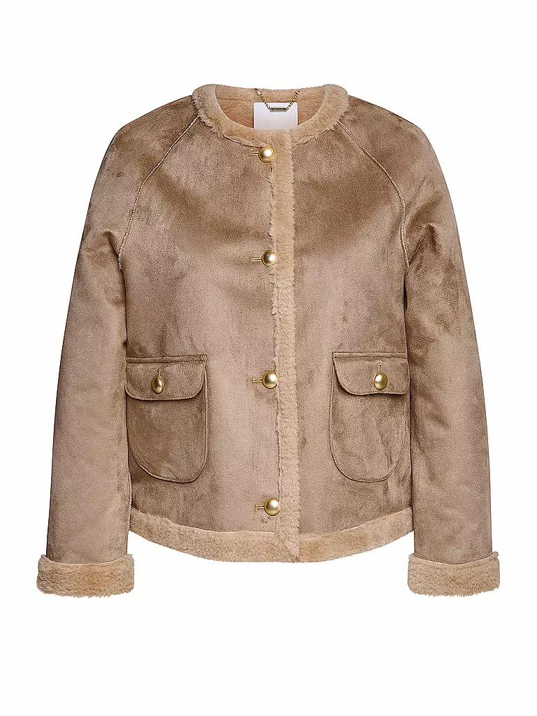 RICH & ROYAL Jacke in Felloptik beige