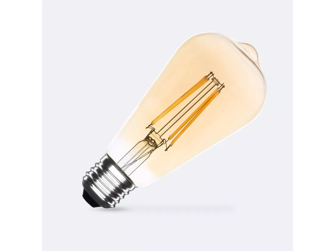 Ampoule LED Filament E27 8W 750 lm Dimmable ST64 Gold No Flicker 2700K Blanc chaud
