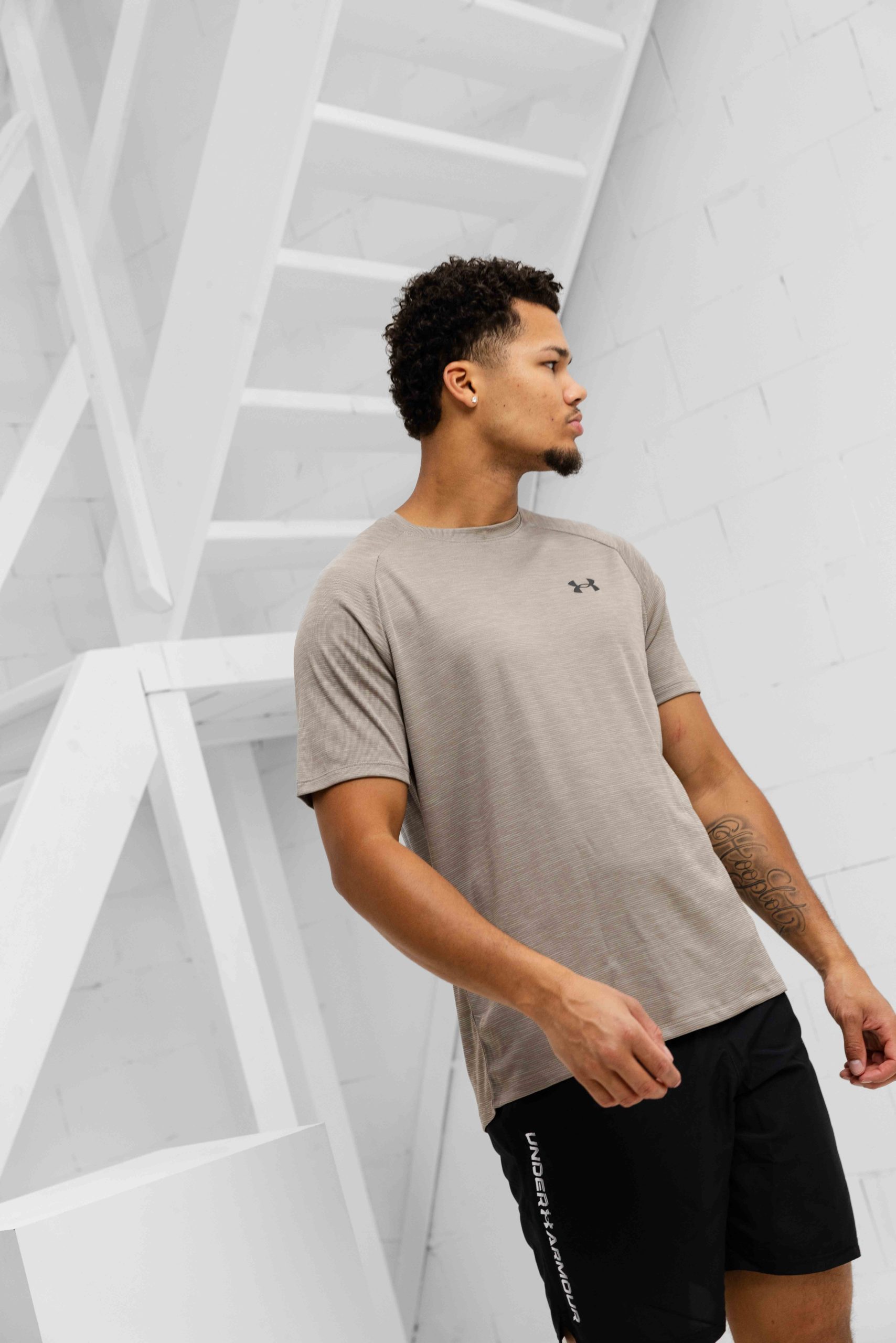 Under Armour Tech Textured T-Shirt Heren Bruin
