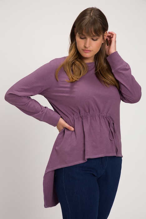 Shirt, Zipfelsaum, Rundhals, Langarm, Biobaumwolle