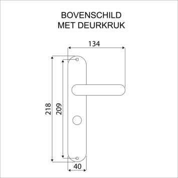 Karwei deurkruk set Bento ovaal schild vrij-bezet sluiting 63/8 mm tin look messing